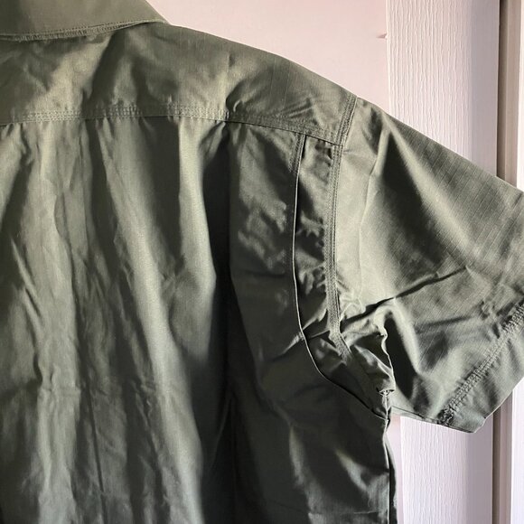 511 TACTICAL Short Sleeve Cotton Shirt Military Green Heavyweight Size Large. - Picture 14 of 14